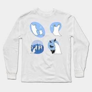 Ghosts at night sticker pack Long Sleeve T-Shirt